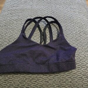 Champion C9 Sports Bra Womens Medium Purple Strappy Back Geometric Workout